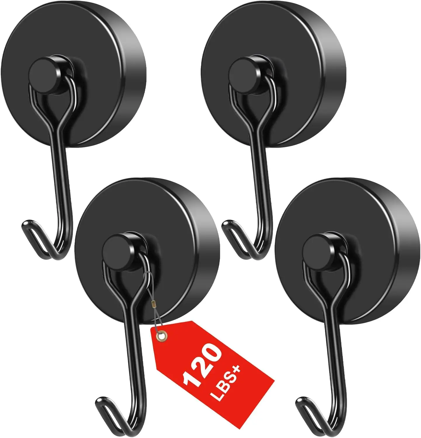 Magnetic Hooks Heavy Duty 120LBS Swivel Swing Neodymium for Hanging at Home Workplace Metal Door Office Garage Pack of 4
Magnetic Hooks Heavy Duty 120LBS Swivel Swing Neodymium for Hanging at Home Workplace Metal Door Office Garage Pack of 4