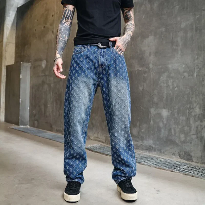 Jacquard Pattern Vintage Embossed Streetwear Loose Jeans Men Fashion Straight Leg Jeans High Street Loose Jeans 12 Models Color
Jacquard Pattern Vintage Embossed Streetwear Loose Jeans Men Fashion Straight Leg Jeans High Street Loose Jeans 12 Models Color
