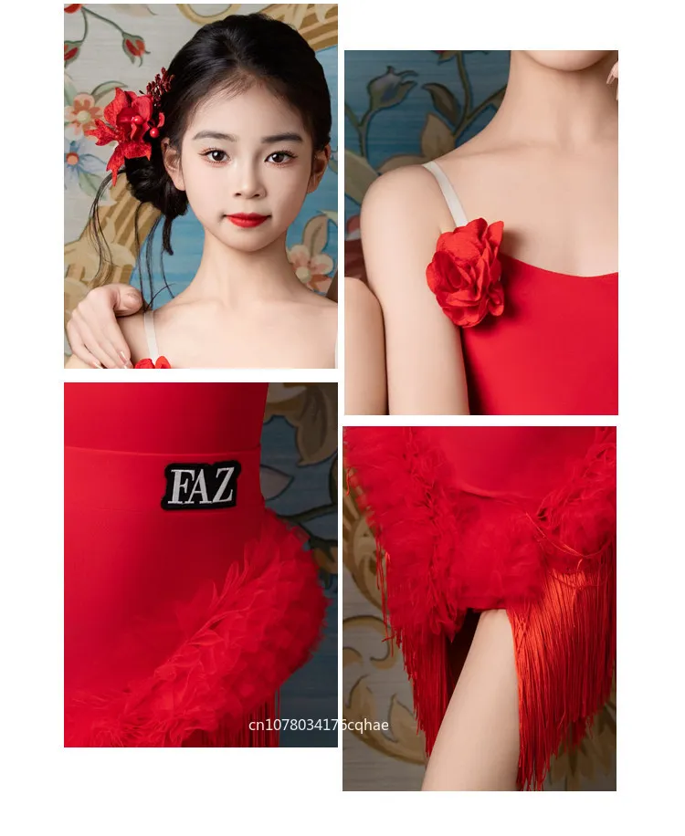 Kids Girls Latin Dance Dress Red Fringe Tassel Skirt Set Children Ballroom Tango Salsa Performance Costume
Kids Girls Latin Dance Dress Red Fringe Tassel Skirt Set Children Ballroom Tango Salsa Performance Costume