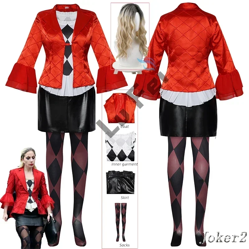2024 New Movie Joker2 Cosplay Costume Adult Women Lady Shirt Pants Red Coat Wig Suits Halloween Carnival Party Costume Sock
2024 New Movie Joker2 Cosplay Costume Adult Women Lady Shirt Pants Red Coat Wig Suits Halloween Carnival Party Costume Sock