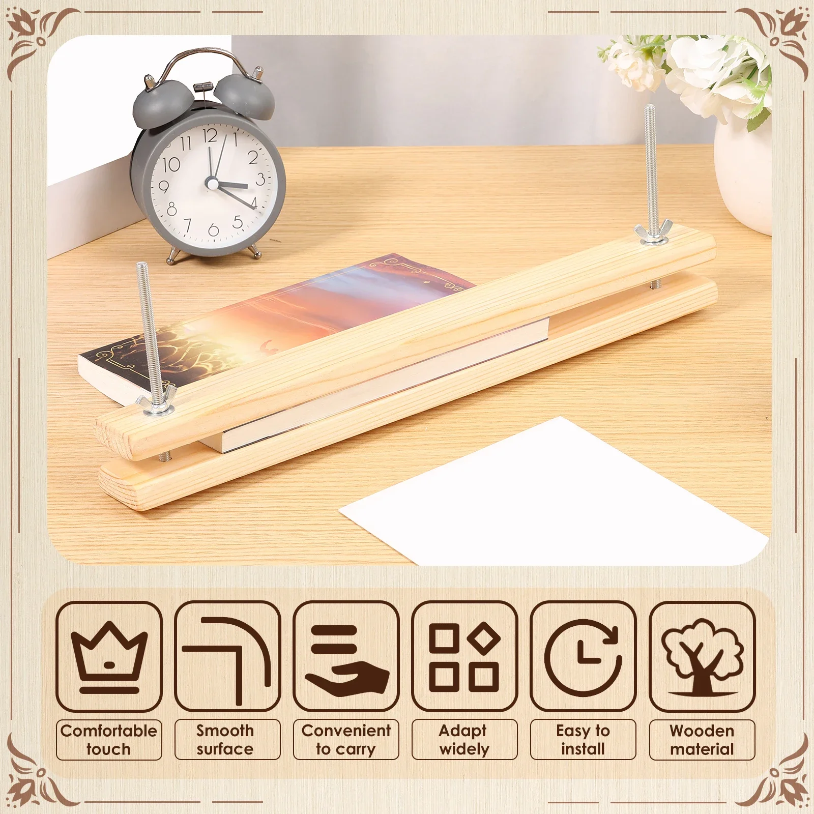 1pcs Wooden Book Press Bookbinding Press for Desktop Bookbinding Greeting Cards Labels for School Home DIY Bookbinding Supplies
1pcs Wooden Book Press Bookbinding Press for Desktop Bookbinding Greeting Cards Labels for School Home DIY Bookbinding Supplies