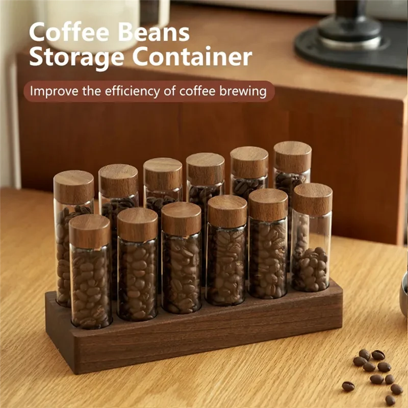 MAKE-Coffee Beans Storage Container Coffee Tea Test Tube Glass Bottle With Walnut Display Rack Espresso Coffee Replacement D
MAKE-Coffee Beans Storage Container Coffee Tea Test Tube Glass Bottle With Walnut Display Rack Espresso Coffee Replacement D