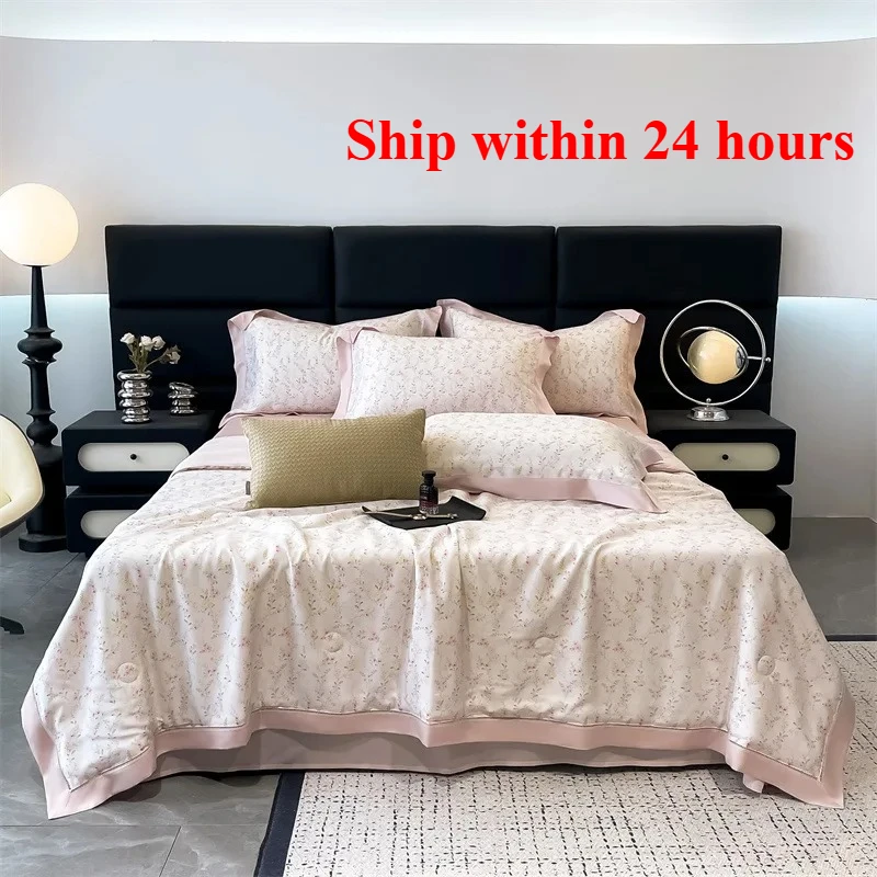 2025 Summer Lyocell Washable Summer Cool Quilt 4-piece Flower Printing Hollow Edge Cool Air Conditioning Quilt Green Pink Grey
2025 Summer Lyocell Washable Summer Cool Quilt 4-piece Flower Printing Hollow Edge Cool Air Conditioning Quilt Green Pink Grey