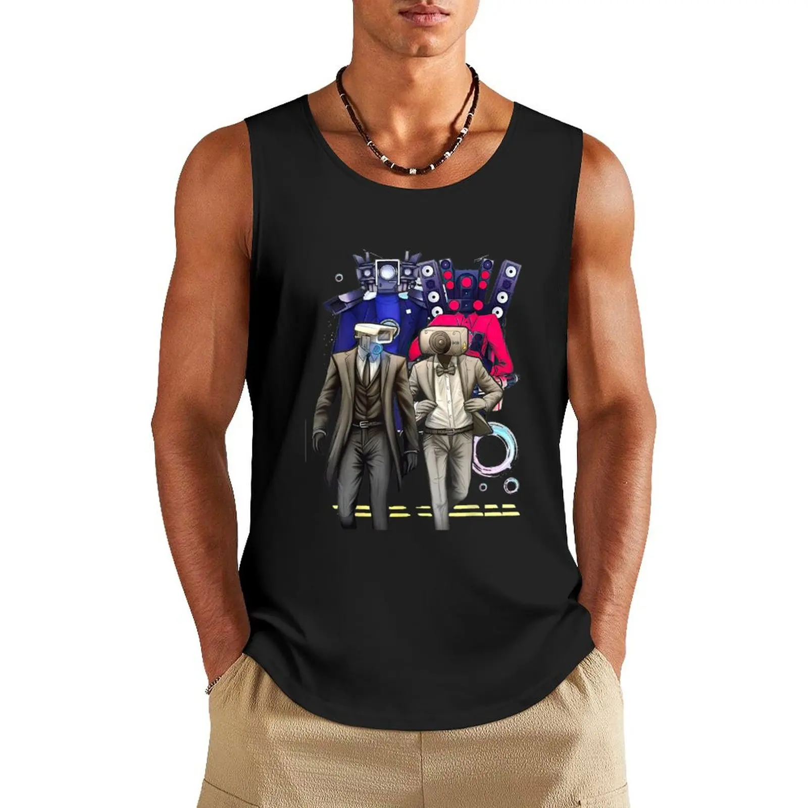 Caméraman and Speákerman Funny Tank Top Men's t shirt basketball clothing 
Caméraman and Speákerman Funny Tank Top Men's t shirt basketball clothing