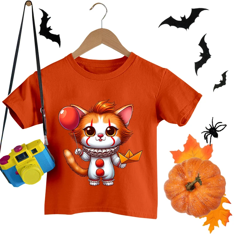 Cute Halloween Cat Print T-shirt Children Boys Girls Short Sleeves Crew Neck Tshirts Funny Cat T-shirts Happy Halloween Gifts
Cute Halloween Cat Print T-shirt Children Boys Girls Short Sleeves Crew Neck Tshirts Funny Cat T-shirts Happy Halloween Gifts