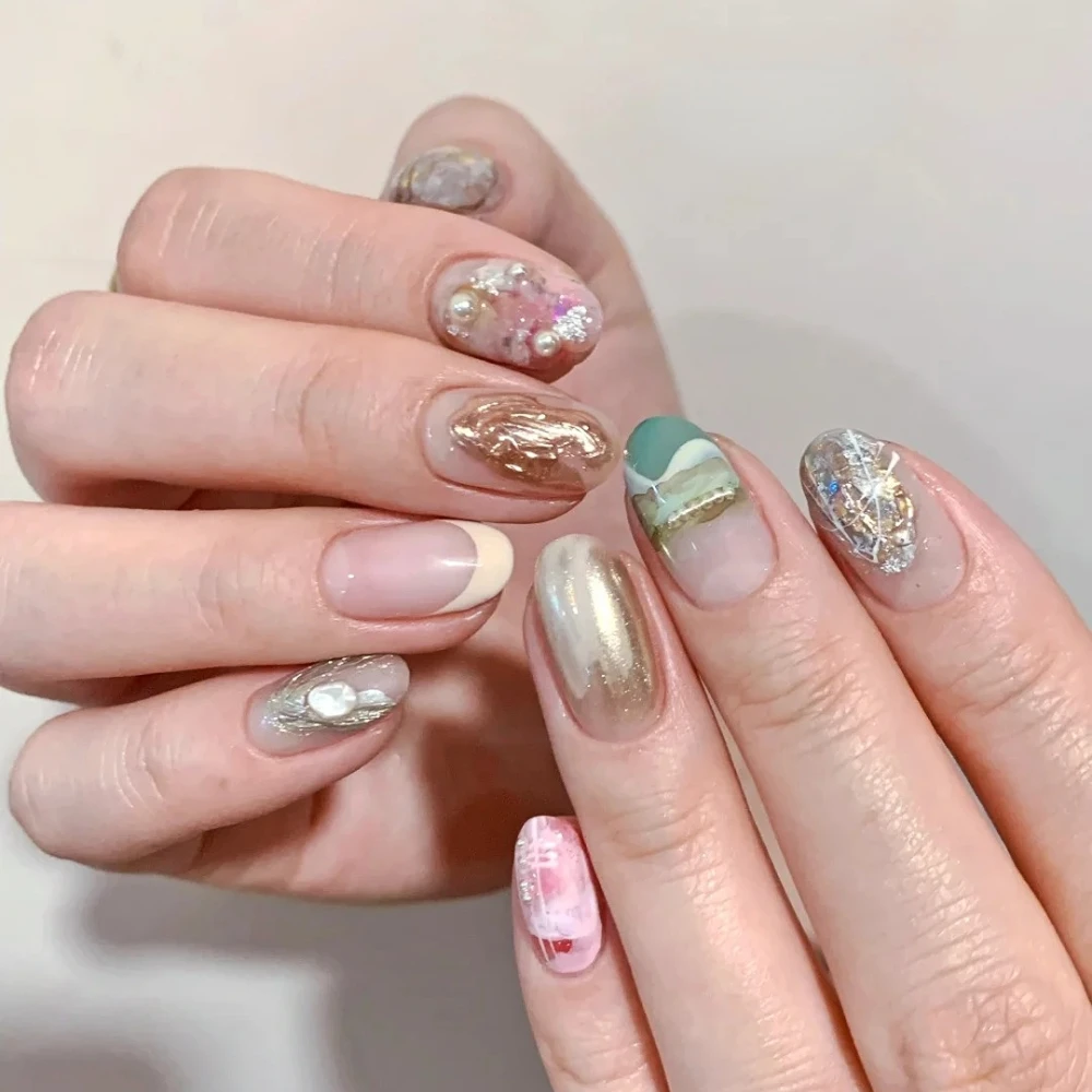 10Pcs Handmade Manicure Short French Almond Fake Nails Painting Limited Nails Press On Nails Design with Adhesive Nail File Set
10Pcs Handmade Manicure Short French Almond Fake Nails Painting Limited Nails Press On Nails Design with Adhesive Nail File Set
