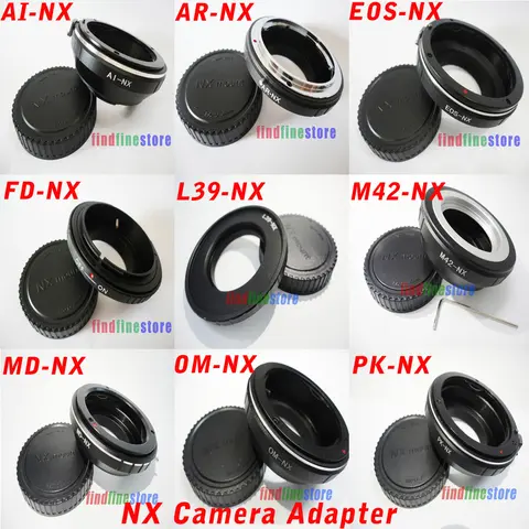 for Nikon AI F CY Canon EOS FD L39 M42 Konica AR Minolta MD Olympus OM Pentax PK Lens to Samsung NX Mount Camera Adapter + CAP