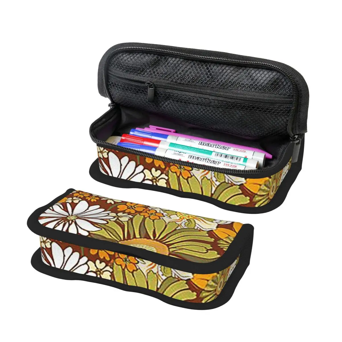 70s Retro Vintage Flower Power Pattern Boho Pencil Case for Students School Pen Box Pencil Bag Stationery Pen Holder Bag
70s Retro Vintage Flower Power Pattern Boho Pencil Case for Students School Pen Box Pencil Bag Stationery Pen Holder Bag