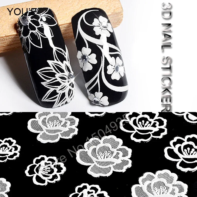 Fashion 3D White Flower Nail Sticker Art Decoration Lace Manicure Design Self Adhesive Nail Decals Stickers Accessories Tip
Fashion 3D White Flower Nail Sticker Art Decoration Lace Manicure Design Self Adhesive Nail Decals Stickers Accessories Tip