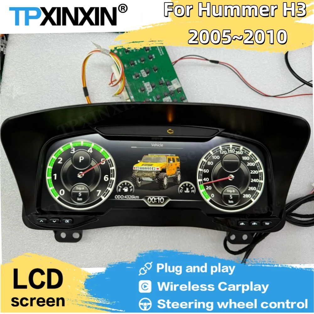 12,3-дюймовый дисплей для приборной панели Hummer H3 2005-2010, цифровой ЖК-дисплей скорости, виртуальный тахометр, установка без повреждений
12,3-дюймовый дисплей для приборной панели Hummer H3 2005-2010, цифровой ЖК-дисплей скорости, виртуальный тахометр, установка без повреждений