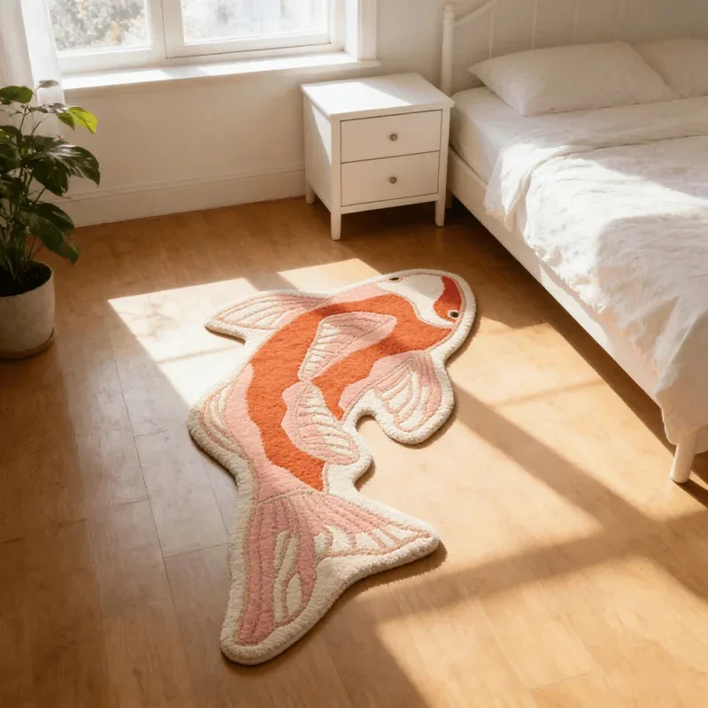 VIKAMA New Chinese Koi Carp Carpet Home Living Room Ins Style Cute Floor Mat Bedroom Bedside Carpet Home Decoration
VIKAMA New Chinese Koi Carp Carpet Home Living Room Ins Style Cute Floor Mat Bedroom Bedside Carpet Home Decoration