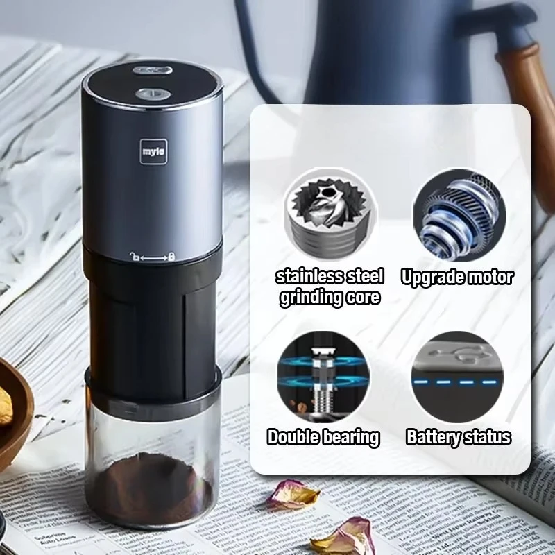 Electric Coffee Bean Grinder Small Grinder Stainless Steel Grinding Core Italian Hand Pour USB Rechargeable Coffee Grinder
Electric Coffee Bean Grinder Small Grinder Stainless Steel Grinding Core Italian Hand Pour USB Rechargeable Coffee Grinder