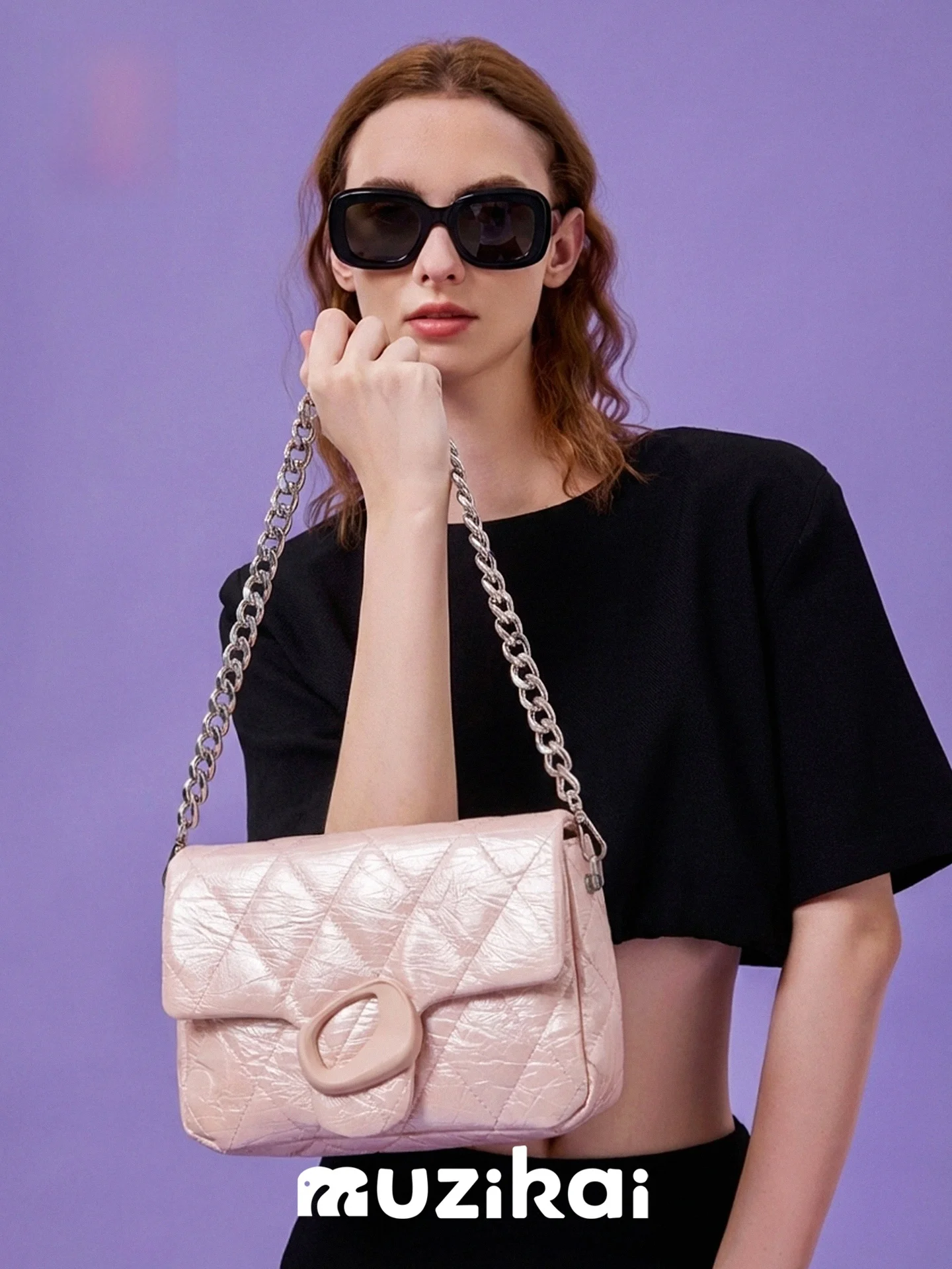 Texture Small Square Bag Women's 2026 New Chain Underarm Crossbody Bag Detachable Shoulder Strap Metal Chain Handle
Texture Small Square Bag Women's 2026 New Chain Underarm Crossbody Bag Detachable Shoulder Strap Metal Chain Handle