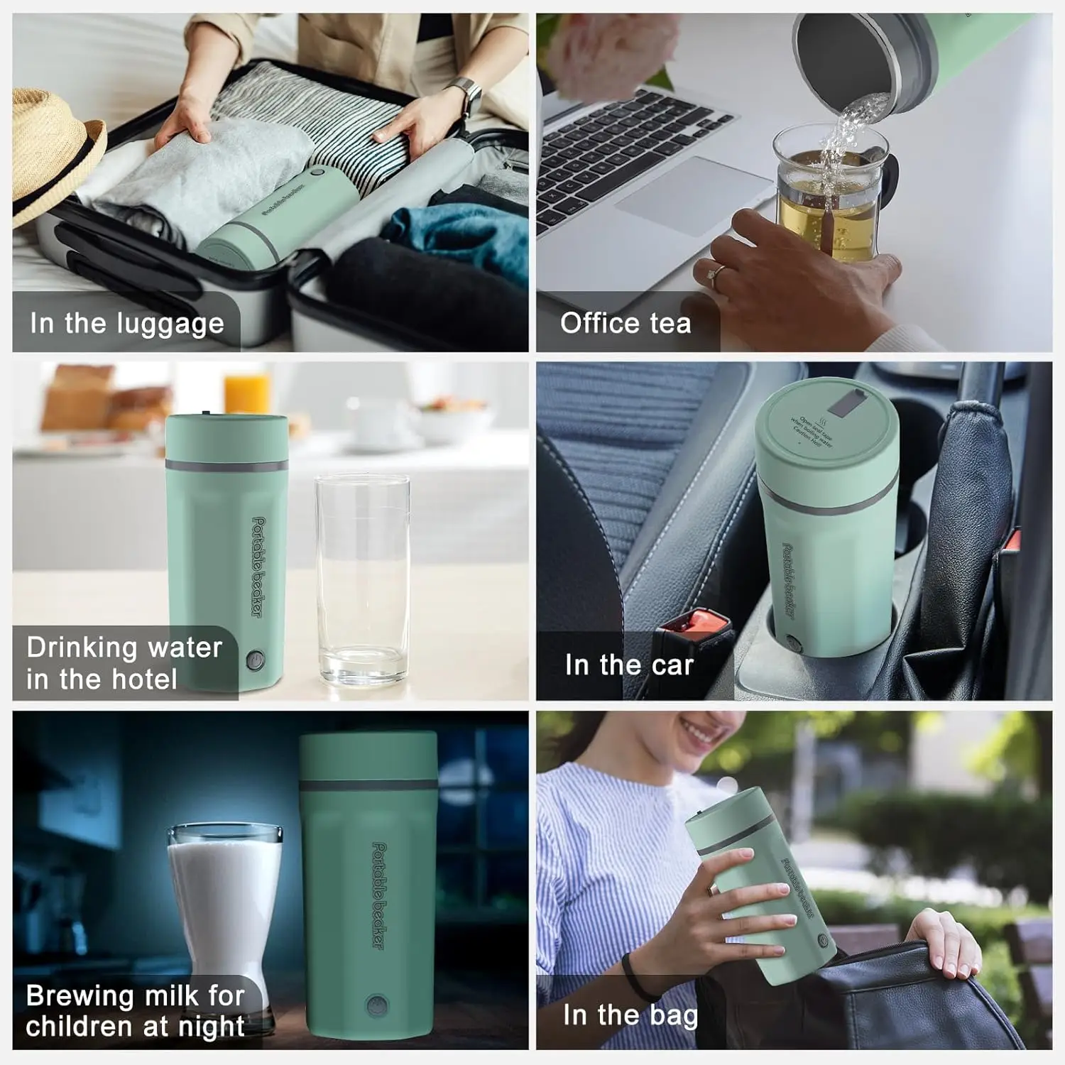 500ML Portable Travel Electric Kettle - Fast Boil, Quiet, Small, Stainless Steel Mini Auto Shut Off Tea Kettle (Green)
500ML Portable Travel Electric Kettle - Fast Boil, Quiet, Small, Stainless Steel Mini Auto Shut Off Tea Kettle (Green)