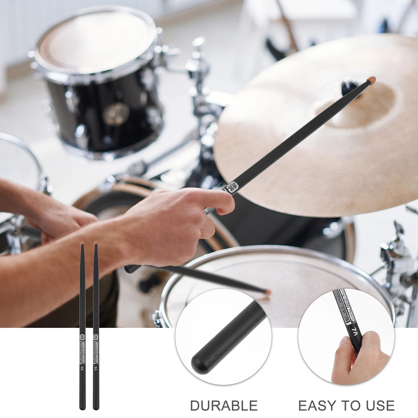 2pcs 7A Drumsticks Walnut Wood Drum Sticks Black Durable Premium Quality Percussion Tools Crisp Sound Comfortable Grip
2pcs 7A Drumsticks Walnut Wood Drum Sticks Black Durable Premium Quality Percussion Tools Crisp Sound Comfortable Grip