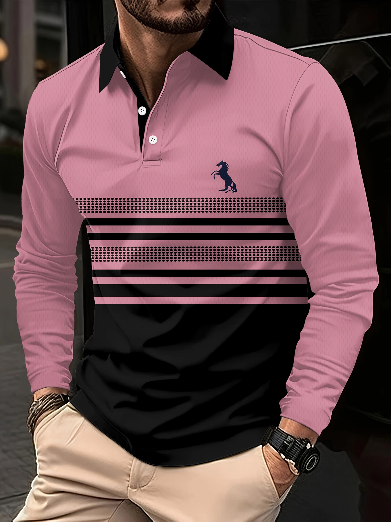 Рубашка-поло с простым полосатым узором, модные повседневные мужские футболки-поло с длинными рукавами и 3D принтом, свободные весенне-осенние уличные топы
Рубашка-поло с простым полосатым узором, модные повседневные мужские футболки-поло с длинными рукавами и 3D принтом, свободные весенне-осенние уличные топы