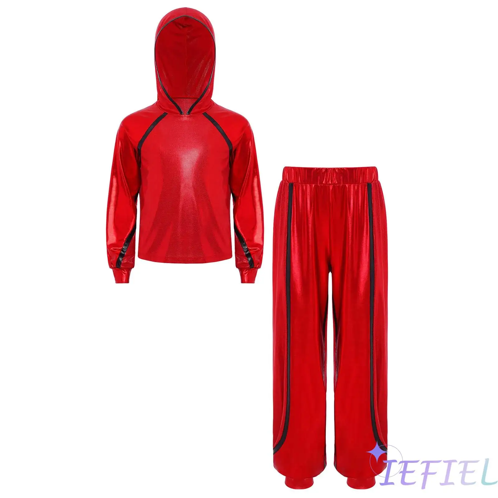 Kids Girls Jazz Dance Outfit Hip-hop Street Dancewear Long Sleeve Metallic Hoodie Elastic Waistband Pants Jazz Dance Performance
Kids Girls Jazz Dance Outfit Hip-hop Street Dancewear Long Sleeve Metallic Hoodie Elastic Waistband Pants Jazz Dance Performance