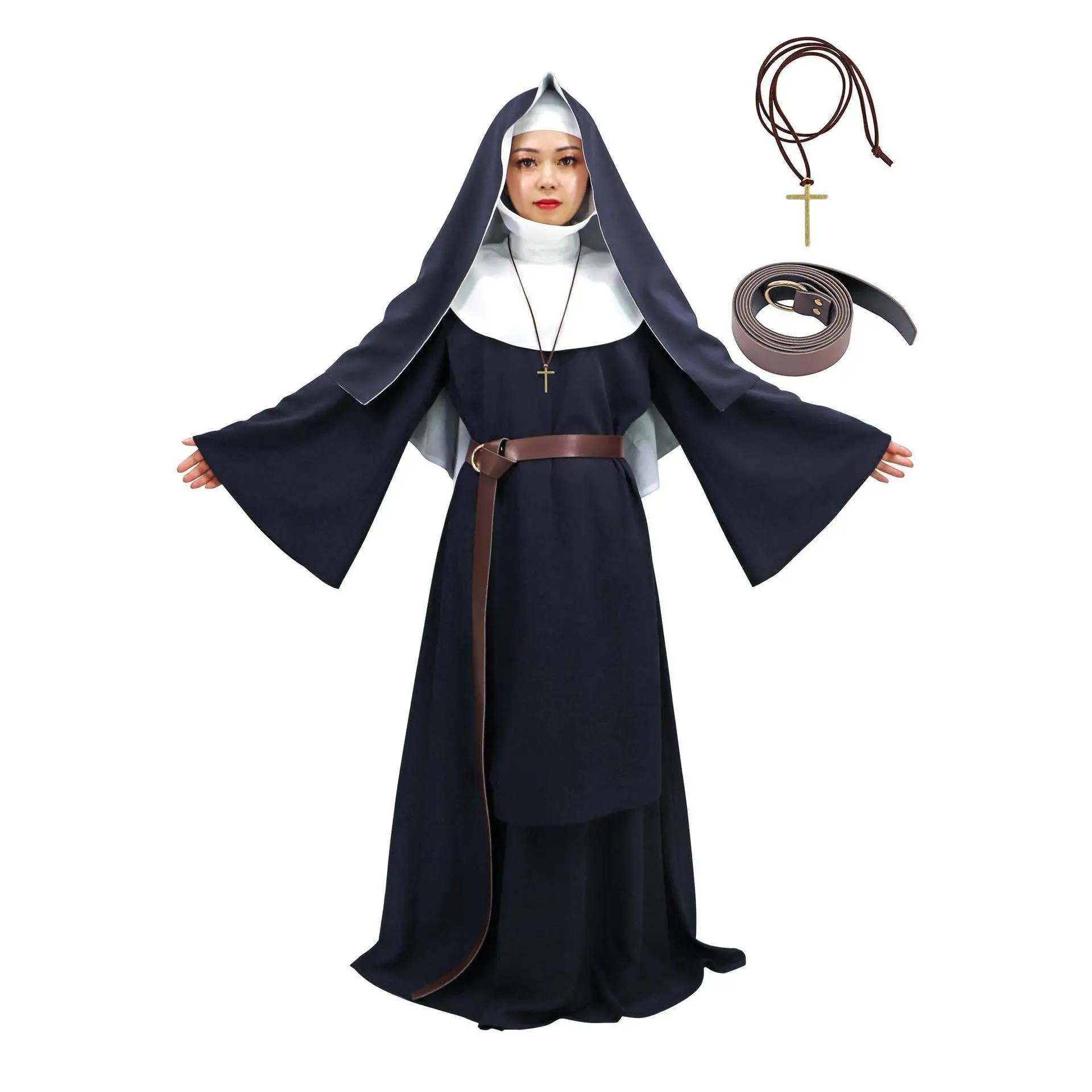 Scary Nun Cosplay Costume Long Skirt Women's Halloween Performance Costume Terror Nun Outfit Stage Play Traditional Chinese C...
Scary Nun Cosplay Costume Long Skirt Women's Halloween Performance Costume Terror Nun Outfit Stage Play Traditional Chinese C...