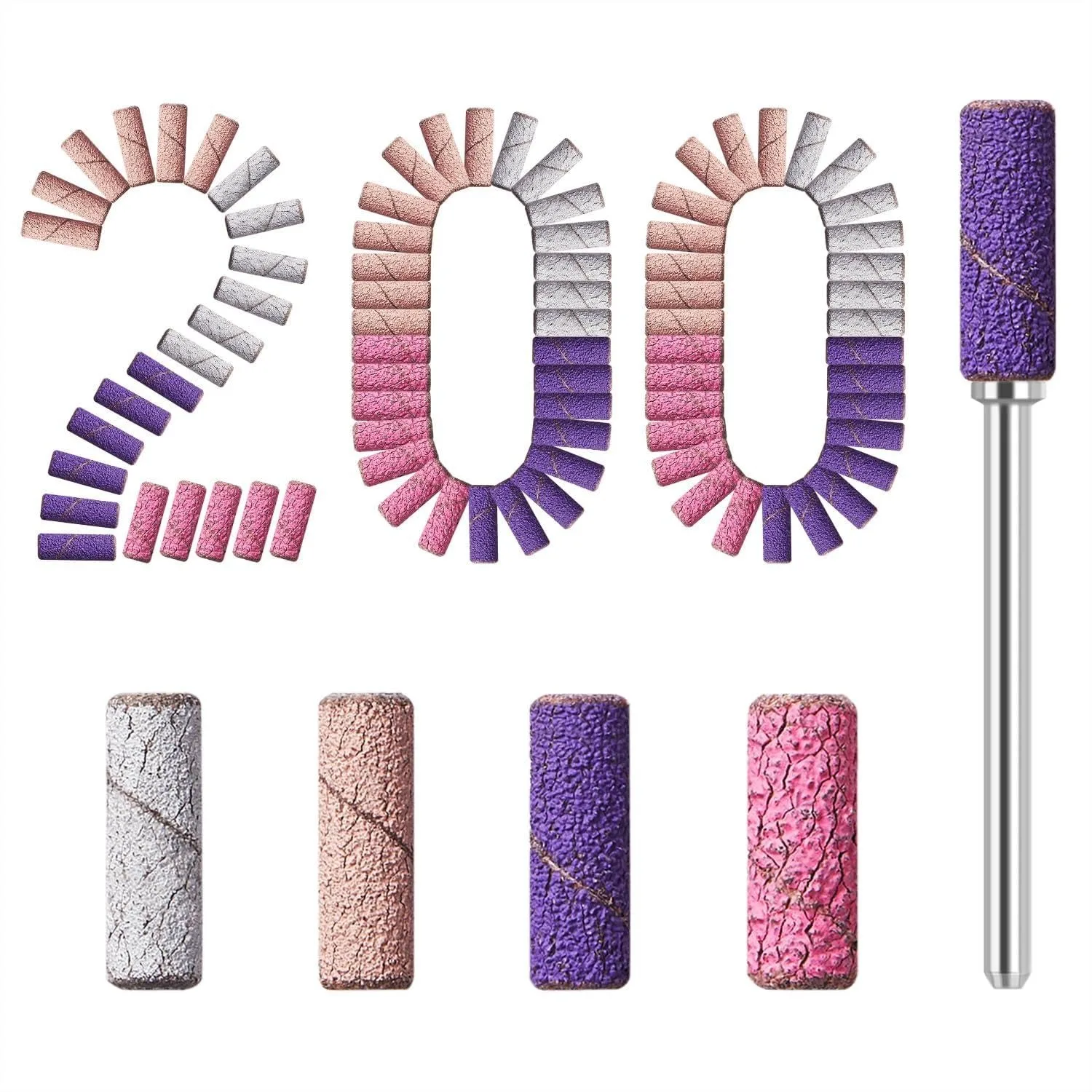 Sanding Bands for Nail Drill, 200 Pcs Mini Nail Sanding Bands with 4 Grits 80/120/180/240 and 3.1mm Mandrel for Acrylic Nails
Sanding Bands for Nail Drill, 200 Pcs Mini Nail Sanding Bands with 4 Grits 80/120/180/240 and 3.1mm Mandrel for Acrylic Nails