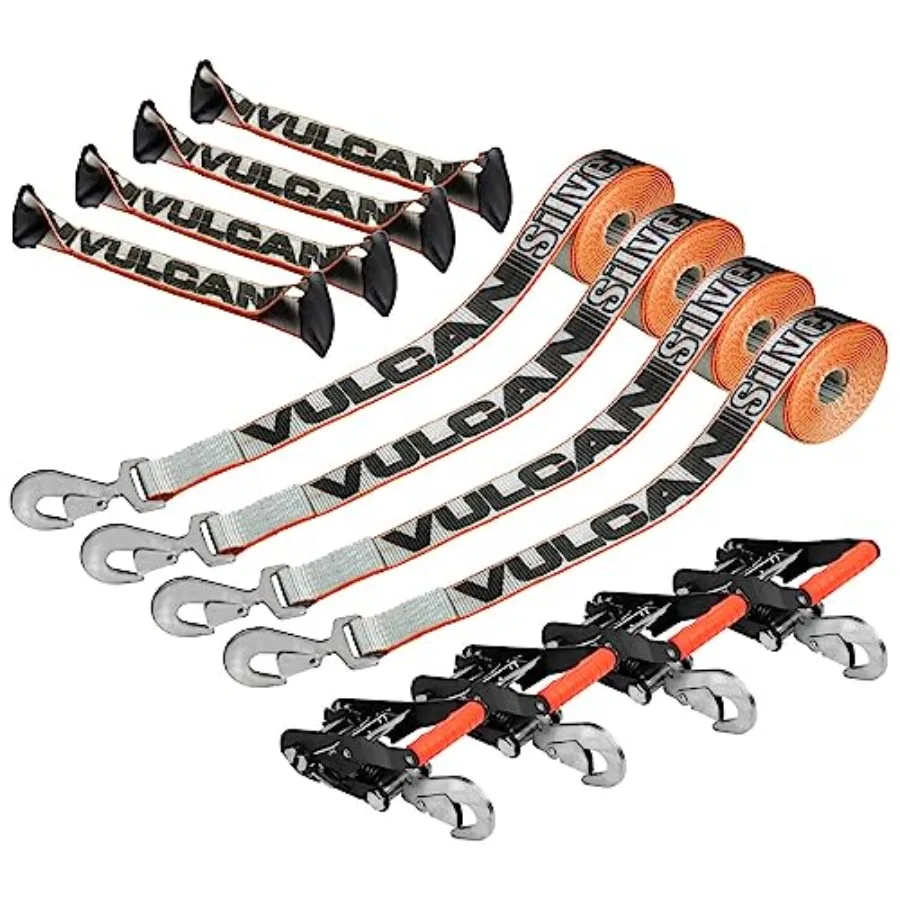 Vehicle tie-down kit for outdoor transport steel with silver finish 8-point roll back design with snap hooks on both ends set o
Vehicle tie-down kit for outdoor transport steel with silver finish 8-point roll back design with snap hooks on both ends set o