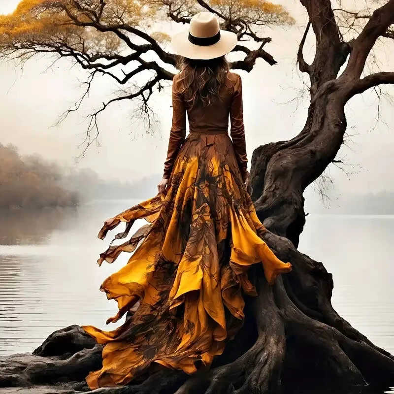 DIY Autumn Lakeside Woman Jigsaw Puzzle, Whimsical Woman in a Flowing Orange Dress by a Misty Lake, Whimsical Wall Decor
DIY Autumn Lakeside Woman Jigsaw Puzzle, Whimsical Woman in a Flowing Orange Dress by a Misty Lake, Whimsical Wall Decor