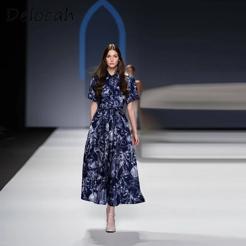Delocah Fashion Women's Collar Single Row Buckle Blue White Mushroom Forest Printed Sashes Waist Cinched Big Swing Shirt Dress
Delocah Fashion Women's Collar Single Row Buckle Blue White Mushroom Forest Printed Sashes Waist Cinched Big Swing Shirt Dress