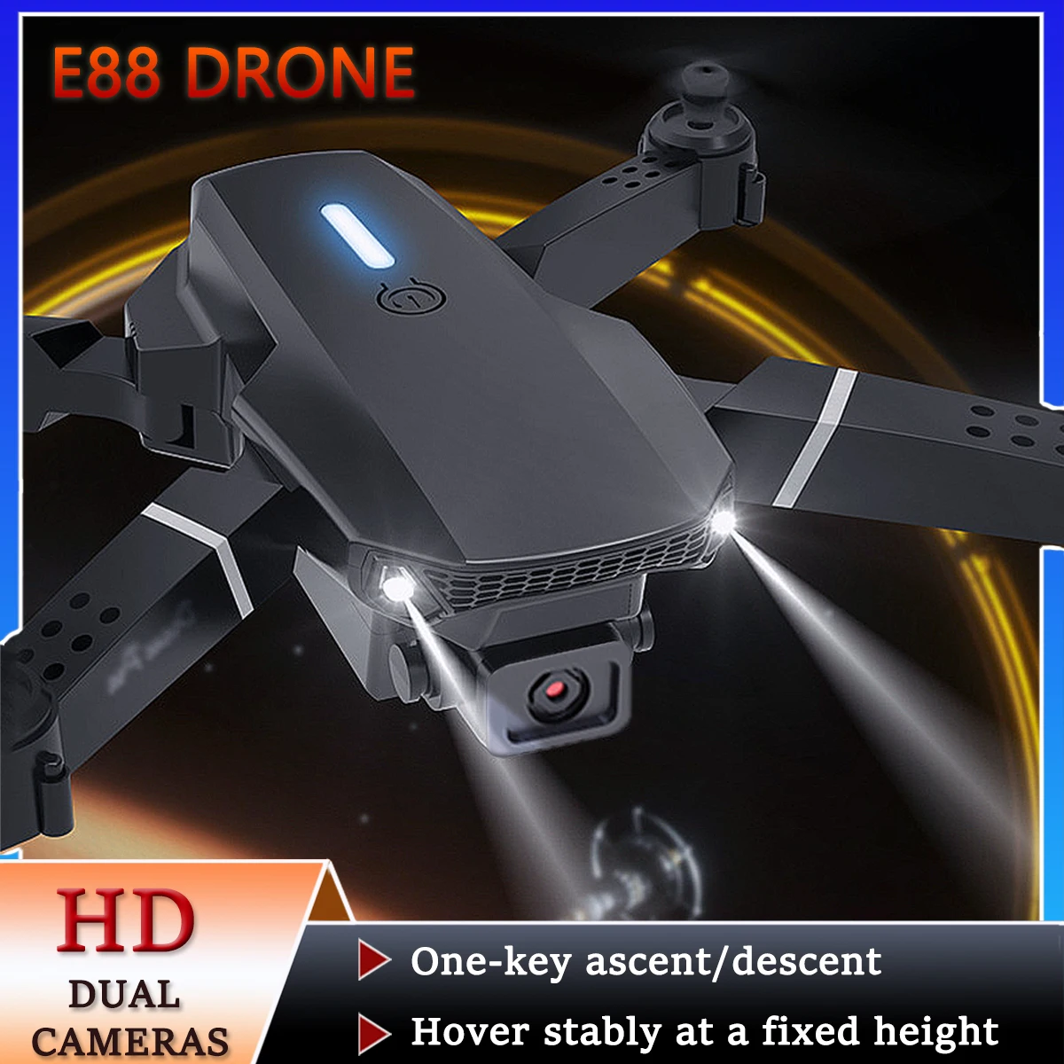 Интеллектуальный складной дрон E88 Pro с поддержкой переключения между одной и двумя камерами, качество изображения 4K + широкоугольная съемка, Wi-Fi, прямая трансляция в реальном времени
Интеллектуальный складной дрон E88 Pro с поддержкой переключения между одной и двумя камерами, качество изображения 4K + широкоугольная съемка, Wi-Fi, прямая трансляция в реальном времени