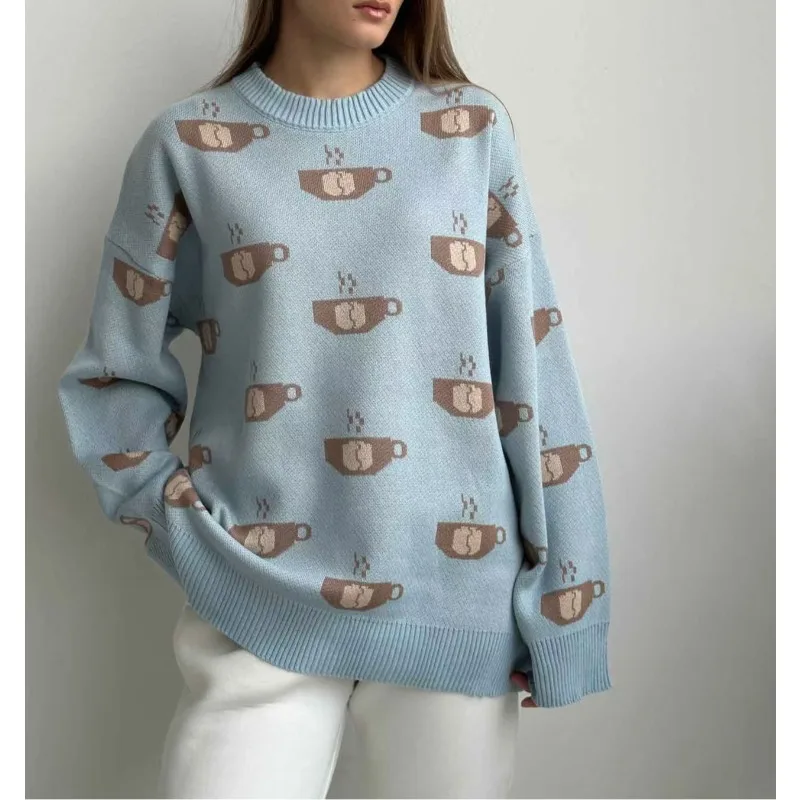 2025 autumn and winter brown crew neck pullover loose fashion versatile lazy knitted sweater
2025 autumn and winter brown crew neck pullover loose fashion versatile lazy knitted sweater