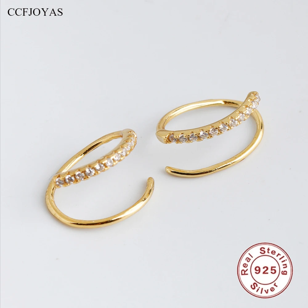 CCFJOYAS 100% 925 Sterling Silver Line Earrings for Women European and American Personality Fashion Gold Silver color Jewelry
CCFJOYAS 100% 925 Sterling Silver Line Earrings for Women European and American Personality Fashion Gold Silver color Jewelry