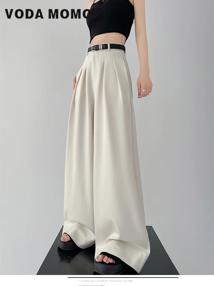 2024 New Elegant Office Ladies Chic Straight Pants High Waist Belt Wide Leg Pants Fashion Baggy Korean All-Match Trousers Solid
2024 New Elegant Office Ladies Chic Straight Pants High Waist Belt Wide Leg Pants Fashion Baggy Korean All-Match Trousers Solid