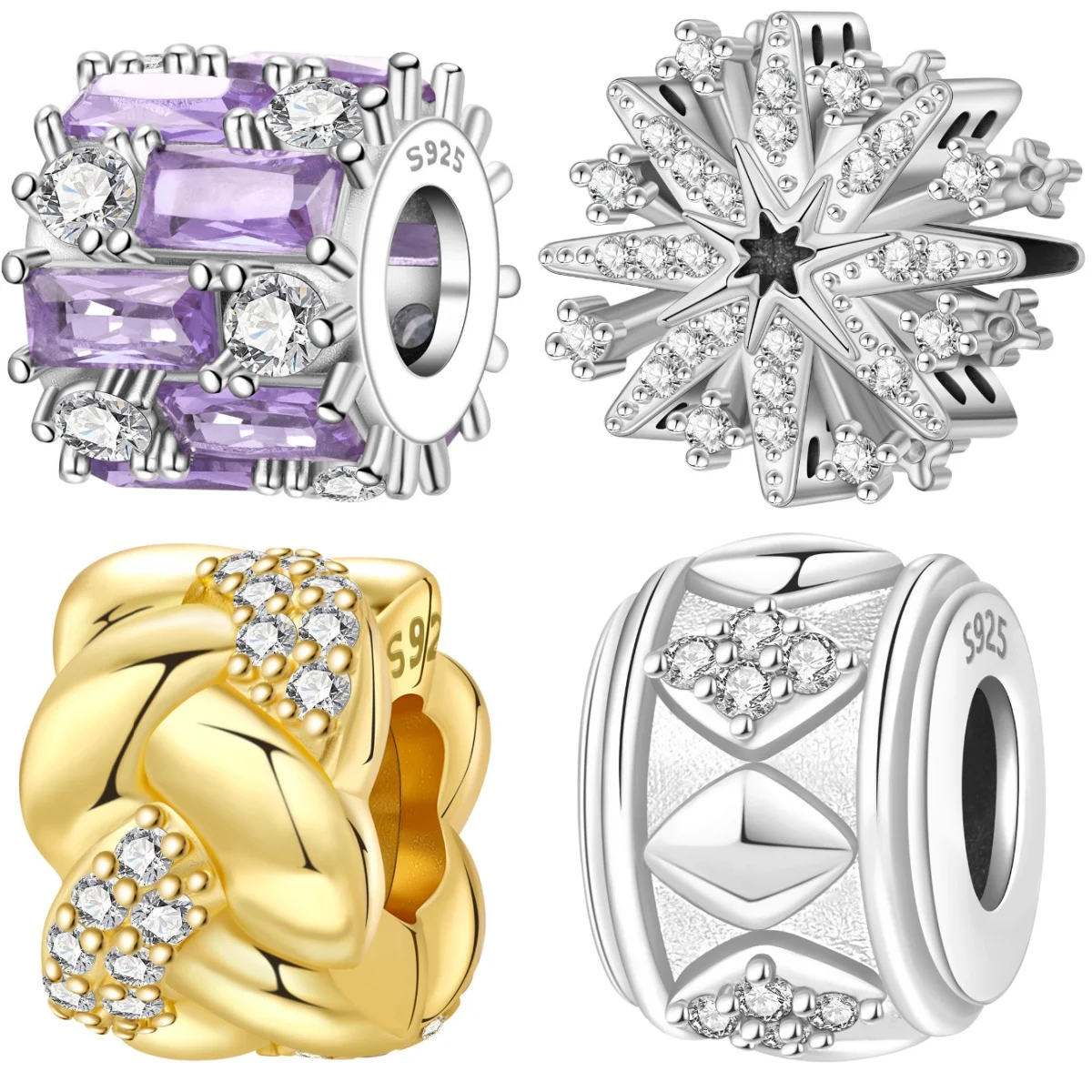 PANPOKI 925 Sterling Silver Elegant Purple Zircon Beads Original Pendants Bracelet Charm Jewelry Party DIY Trendy Gifts
PANPOKI 925 Sterling Silver Elegant Purple Zircon Beads Original Pendants Bracelet Charm Jewelry Party DIY Trendy Gifts