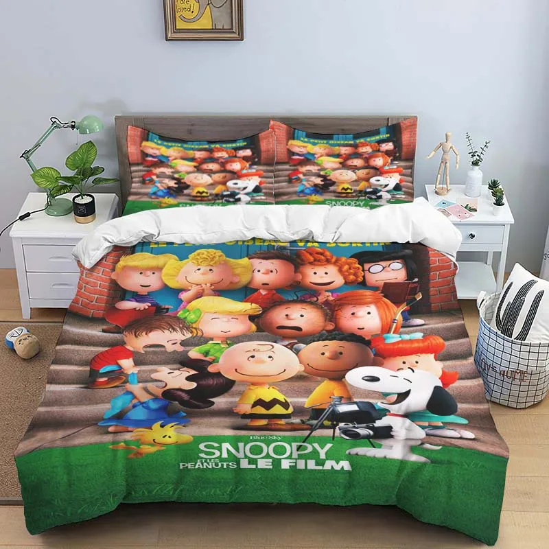 Комплект постельного белья Snoopy с милым мультяшным рисунком, набор пододеяльников с 3D рисунком, подарок для семьи и друзей
Комплект постельного белья Snoopy с милым мультяшным рисунком, набор пододеяльников с 3D рисунком, подарок для семьи и друзей