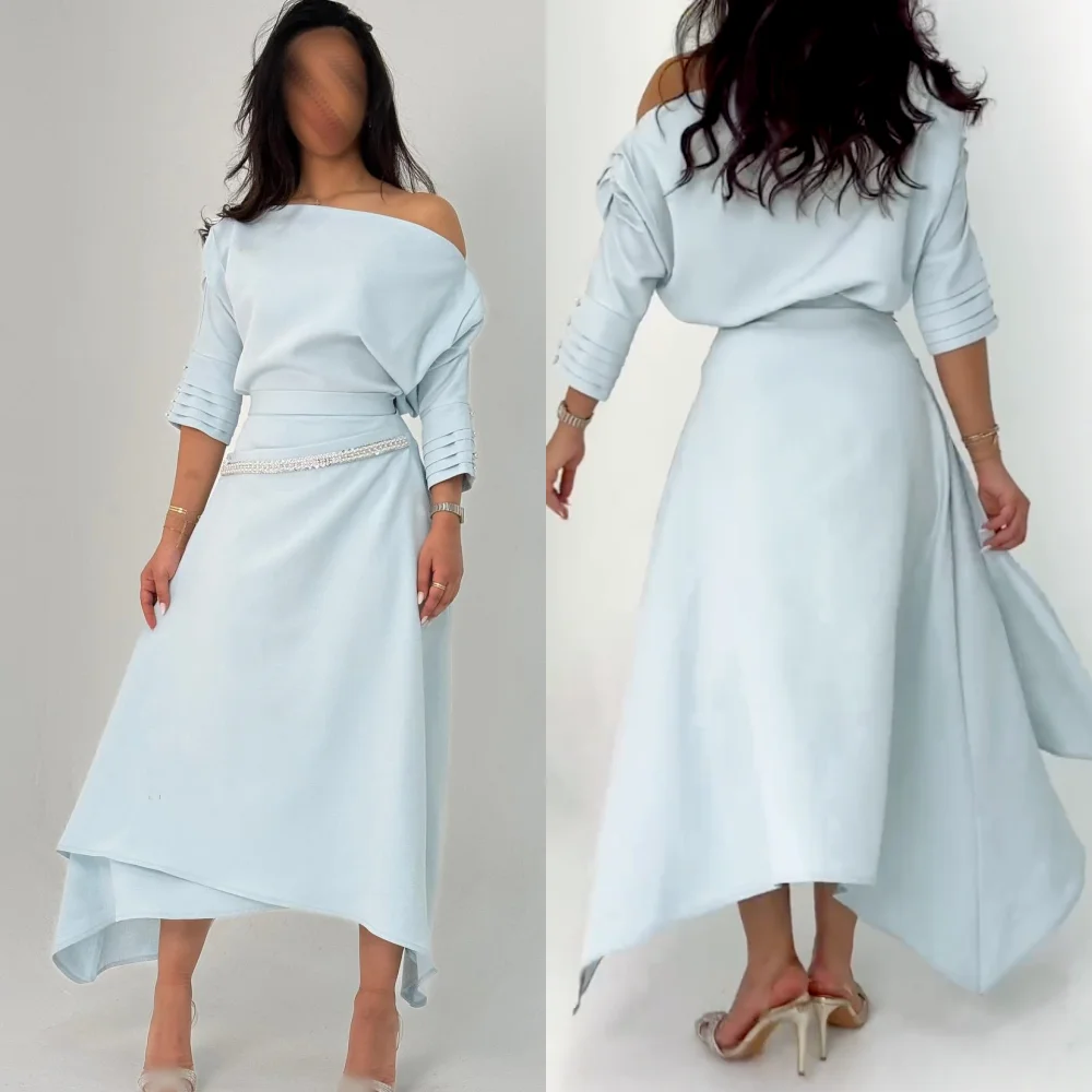 Customized Jersey Pleat Sequined Off-the-shoulder A-line Midi Dresses Bespoke Occasion Homecoming Party Gown Simple Elegant
Customized Jersey Pleat Sequined Off-the-shoulder A-line Midi Dresses Bespoke Occasion Homecoming Party Gown Simple Elegant