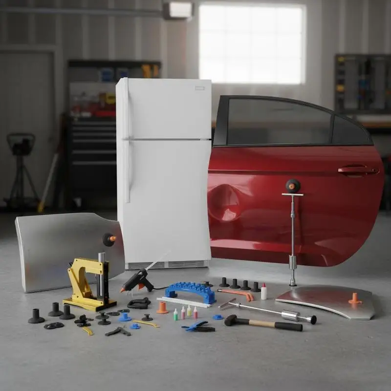 Automotive Body Repair Set 100 Pieces For Car Body, Refrigerator Surface, Door Panel, Golden Dent Lifter Bridge Puller Slide Hammer T-Bar Glue Gun Professional Hail Damage Restoration Equipment Metal Restoration Components
Automotive Body Repair Set 100 Pieces For Car Body, Refrigerator Surface, Door Panel, Golden Dent Lifter Bridge Puller Slide Hammer T-Bar Glue Gun Professional Hail Damage Restoration Equipment Metal Restoration Components