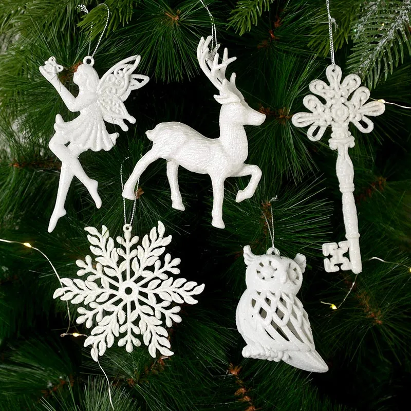 White Christmas Glitter Pendant Xmas Tree Elk Snowflake Ornaments Navidad New Year Party Home Christmas Tree Decor Kids Toys
White Christmas Glitter Pendant Xmas Tree Elk Snowflake Ornaments Navidad New Year Party Home Christmas Tree Decor Kids Toys