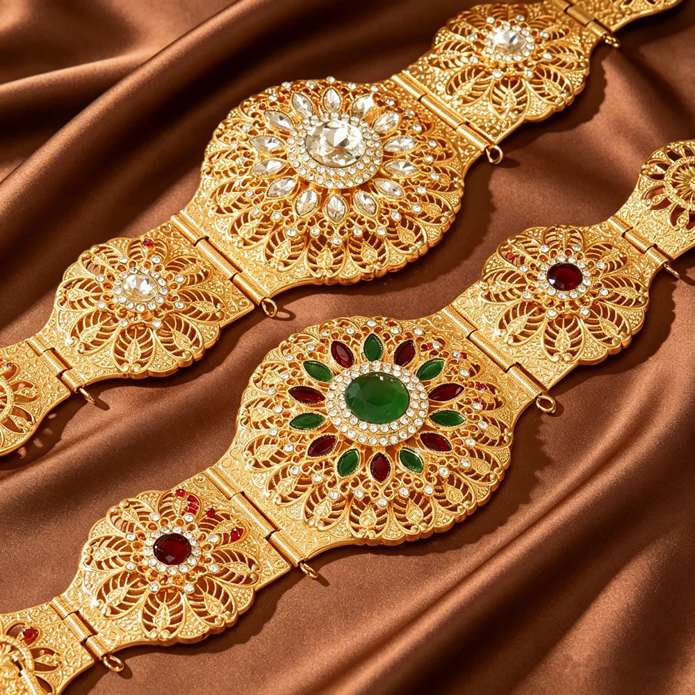 Luxury Gold-Plated Bride's Belt with Hollow Pattern Moroccan Belt Ladies' Accessories Festive Gift Elegant Wedding Belt
Luxury Gold-Plated Bride's Belt with Hollow Pattern Moroccan Belt Ladies' Accessories Festive Gift Elegant Wedding Belt