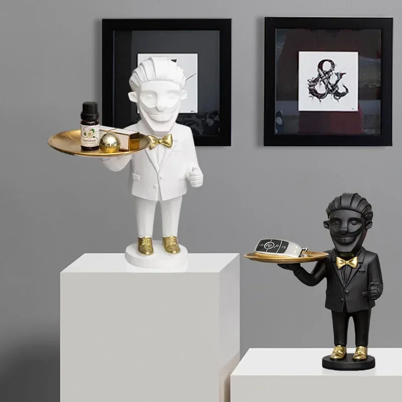 Monkey statue ornaments, Mr. Monkey with storage tray, Living room office display stand character decoration animal statue.
Monkey statue ornaments, Mr. Monkey with storage tray, Living room office display stand character decoration animal statue.
