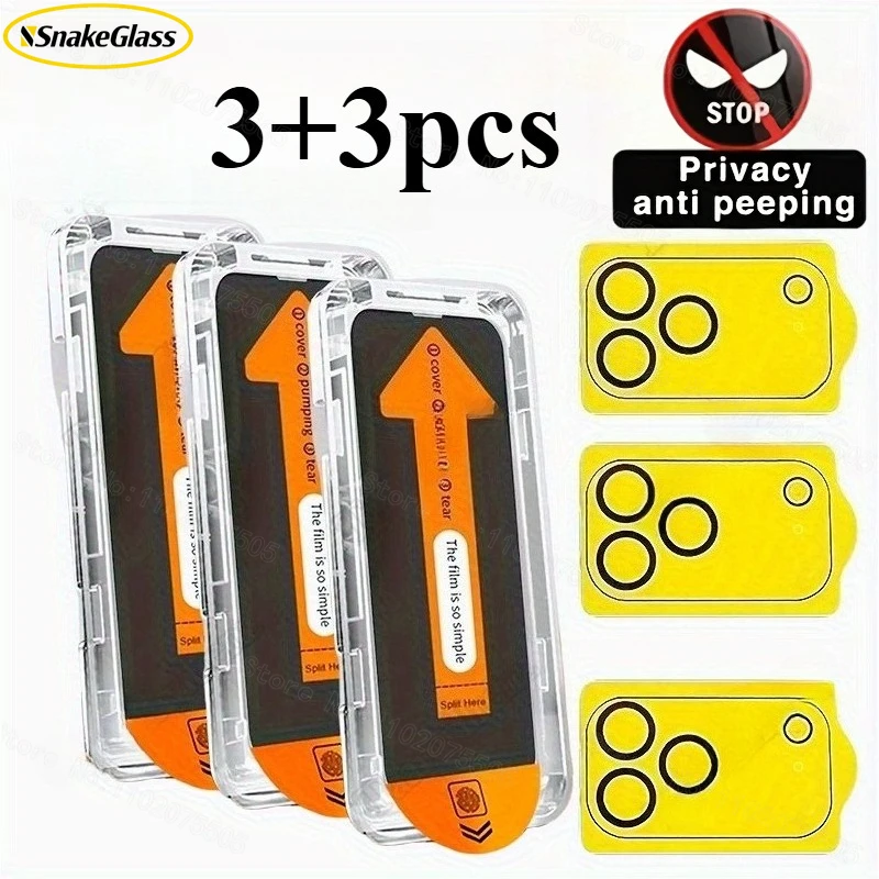 Privacy Screen Protector+3pcs Camera Screen Lens Protector for IPhone 12/13/14/15/16/17e/Plus/Pro/Pro Max/Air Anti-Spy
Privacy Screen Protector+3pcs Camera Screen Lens Protector for IPhone 12/13/14/15/16/17e/Plus/Pro/Pro Max/Air Anti-Spy