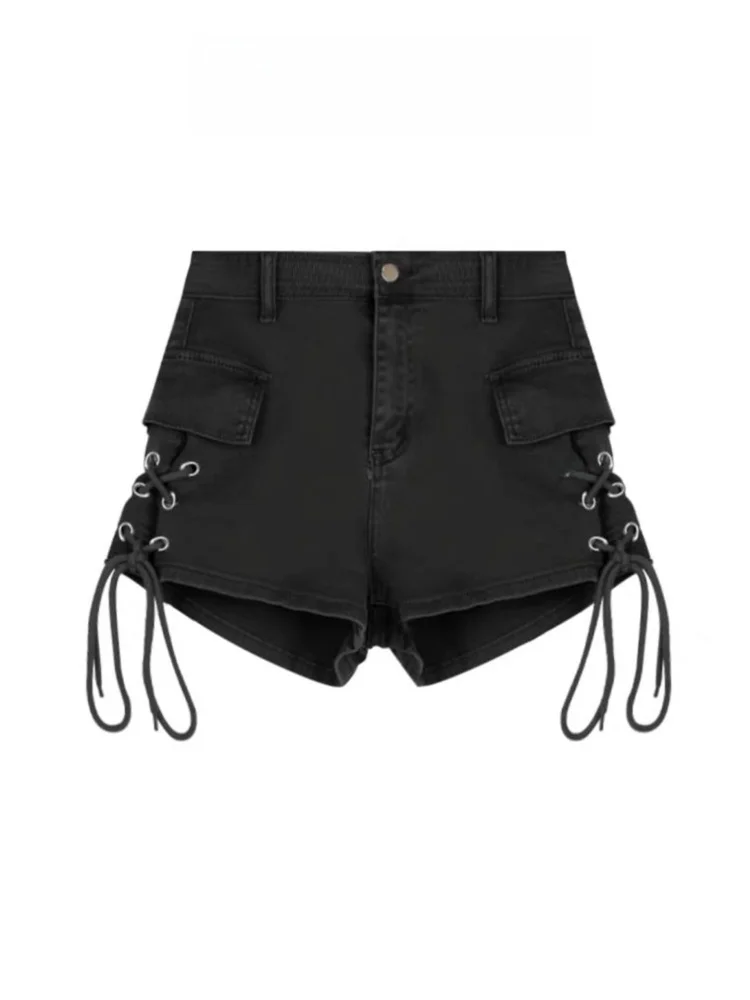 High Waist Workwear Denim Shorts Women's Summer Design Side Drawstring A-Line Hot Pants Casual Straight Leg Jeans Short Length
High Waist Workwear Denim Shorts Women's Summer Design Side Drawstring A-Line Hot Pants Casual Straight Leg Jeans Short Length