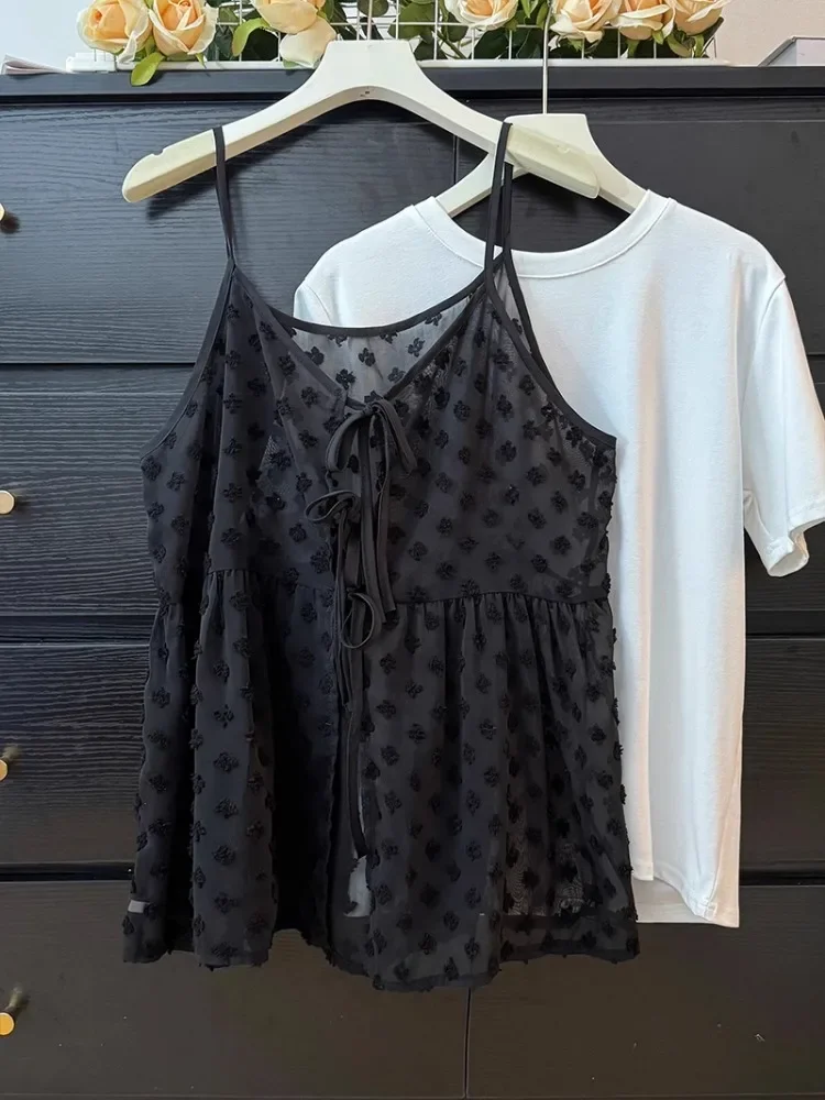AzaleeKa Korean Style Overlap Tank Top Women Spring Bow Lace Up Jacquard Polka Dot Outwear Vests Sweet Sleeveless Chiffon Tops
AzaleeKa Korean Style Overlap Tank Top Women Spring Bow Lace Up Jacquard Polka Dot Outwear Vests Sweet Sleeveless Chiffon Tops