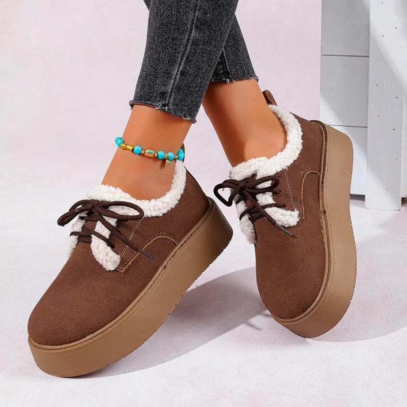 2025 New Lace-up Low Heel Cotton Shoes Winter New Fashion Round Toe Suede Platform Non-slip Low Top Shoes Женская Обувь
2025 New Lace-up Low Heel Cotton Shoes Winter New Fashion Round Toe Suede Platform Non-slip Low Top Shoes Женская Обувь