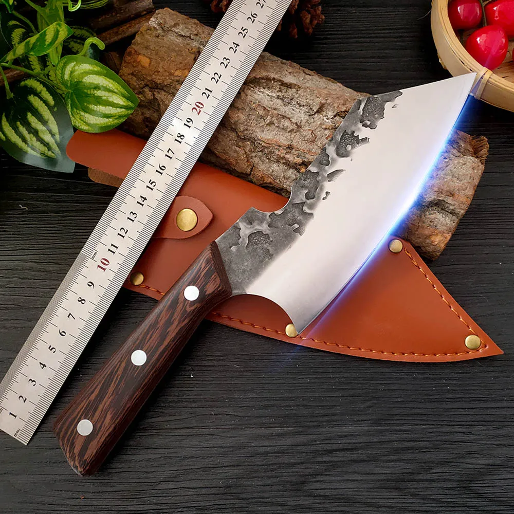Forged Handmade Household Cleaver Knife Hammer Pattern Curved Back Design Meat Cleaver Vegetable Slicer Chopping Knife
Forged Handmade Household Cleaver Knife Hammer Pattern Curved Back Design Meat Cleaver Vegetable Slicer Chopping Knife