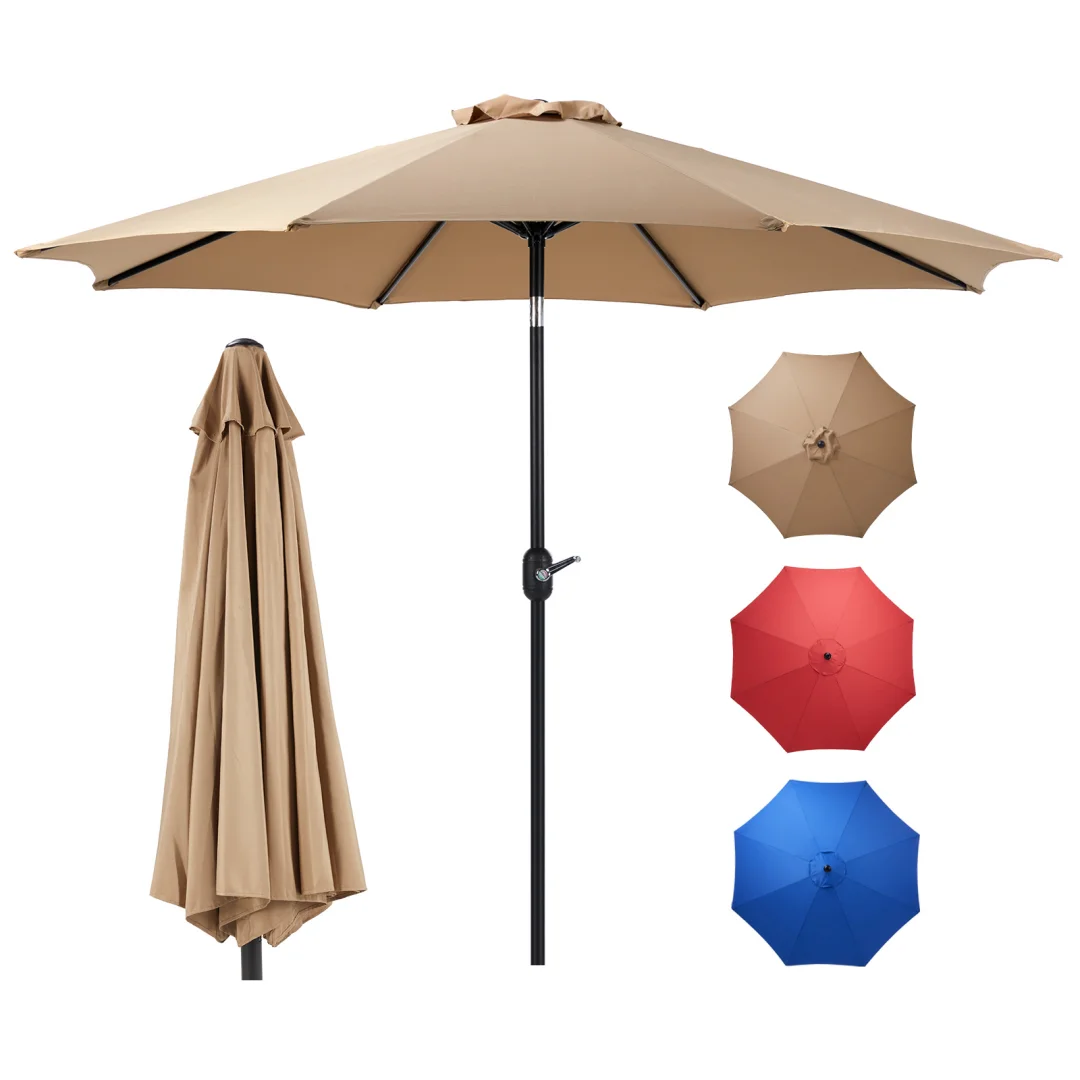 Outdoor Patio Umbrella With Push Button Tilt And Crank, Market Umbrella 8 Sturdy Ribs UV Protection Waterproof For Garden
Outdoor Patio Umbrella With Push Button Tilt And Crank, Market Umbrella 8 Sturdy Ribs UV Protection Waterproof For Garden