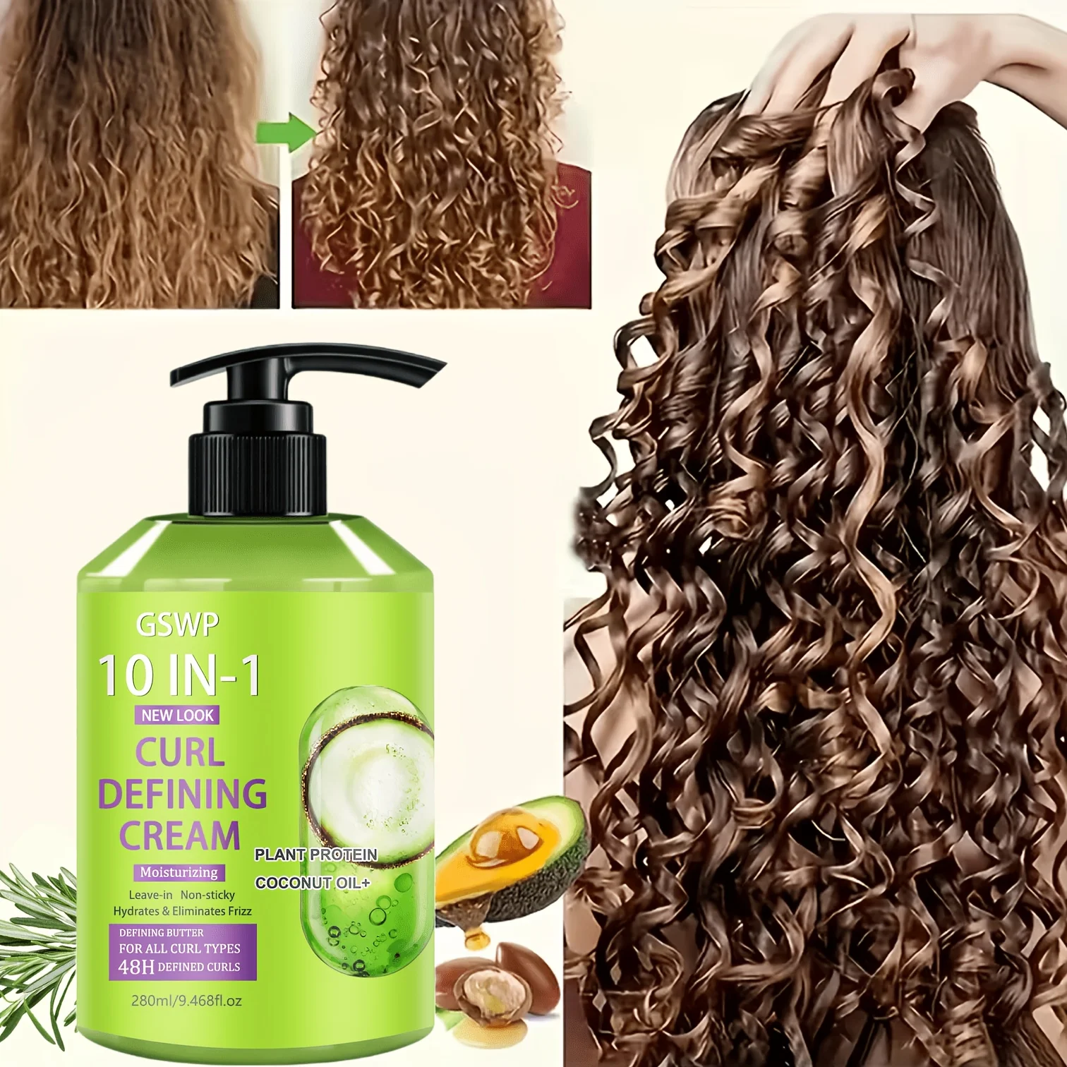 GSWP 10-In-1 Curl Styling Cream,Hair-dyed Curl Defining Cream,Provides Long-lasting Frizz Control and Lightweight.280ml/560ml
GSWP 10-In-1 Curl Styling Cream,Hair-dyed Curl Defining Cream,Provides Long-lasting Frizz Control and Lightweight.280ml/560ml