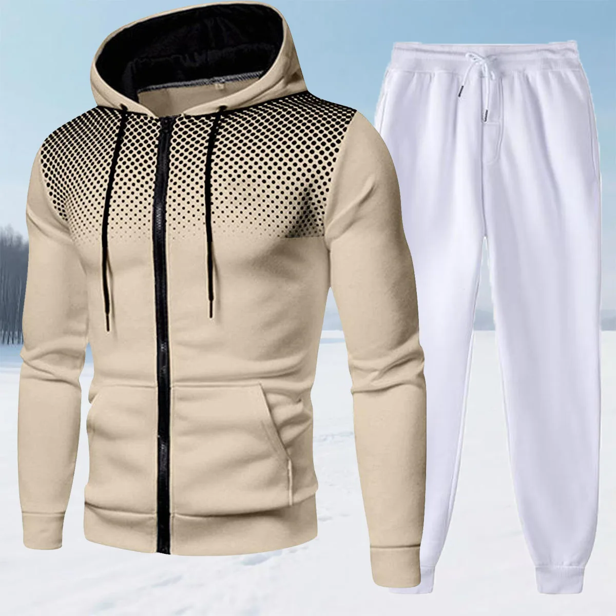 Men's Autumn Winter Outdoor Homework Activity Set Gradient Wave Point Visual Focus Warm And Comfortable Hoodie Set
Men's Autumn Winter Outdoor Homework Activity Set Gradient Wave Point Visual Focus Warm And Comfortable Hoodie Set