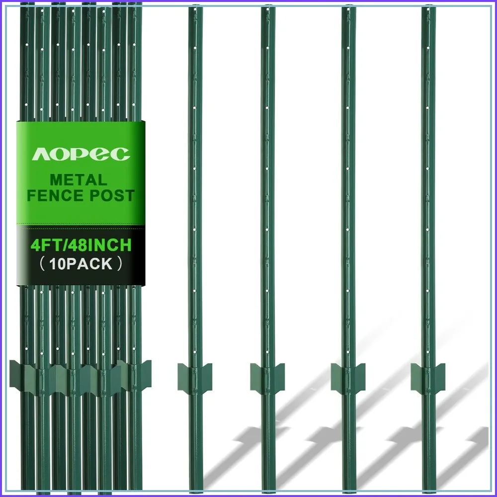 48" Heavy Duty Metal Fence Posts, Pack of 10, No Dig U Post with U-Channel, Rust-Proof Steel Stakes for Garden, Farm, Lawn
48" Heavy Duty Metal Fence Posts, Pack of 10, No Dig U Post with U-Channel, Rust-Proof Steel Stakes for Garden, Farm, Lawn