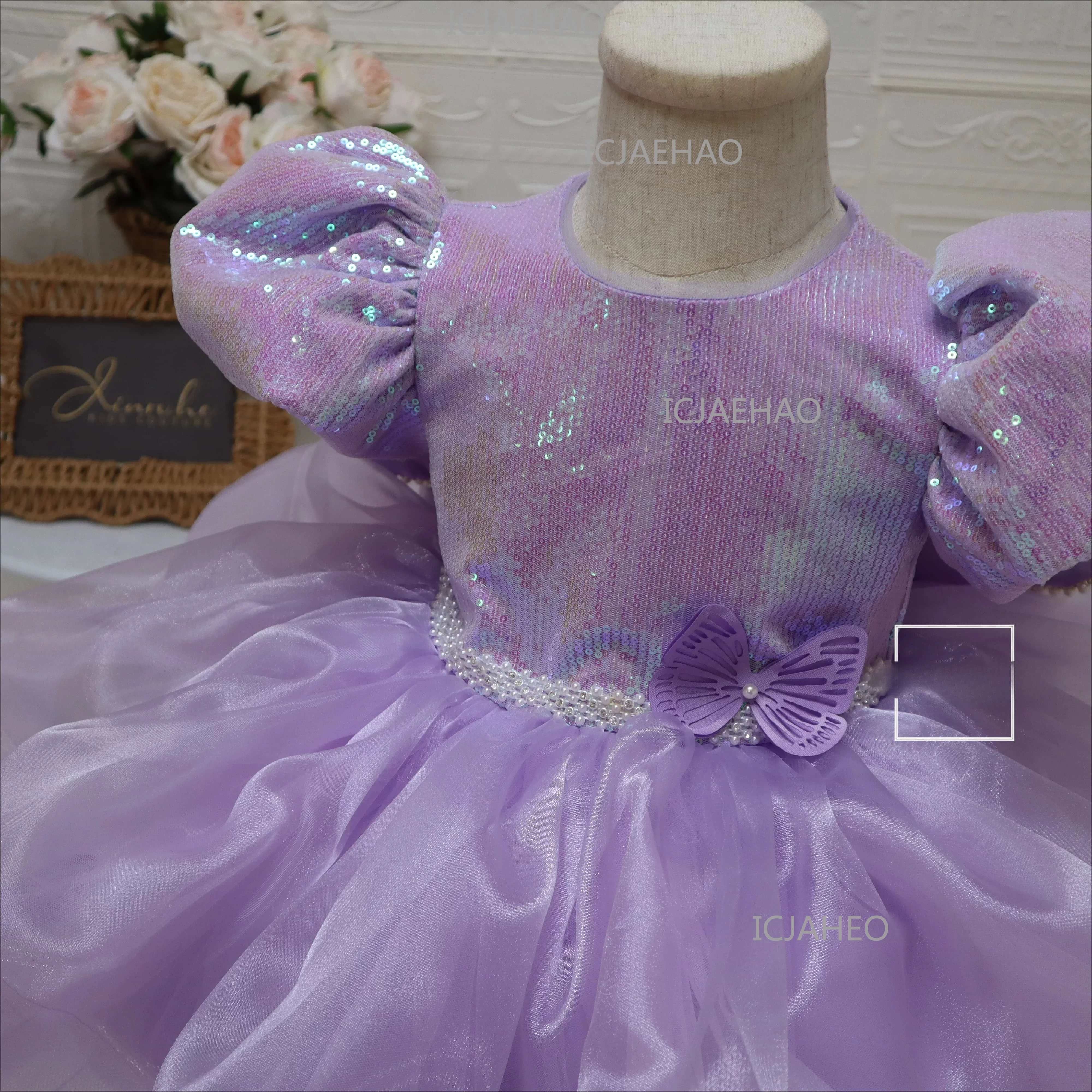 Girls Puff Sleeve Sequin Dress, Purple Bow New Party Gown Costume Sweet Children Girls Birthday Tulle Princess Dress Fashion
Girls Puff Sleeve Sequin Dress, Purple Bow New Party Gown Costume Sweet Children Girls Birthday Tulle Princess Dress Fashion