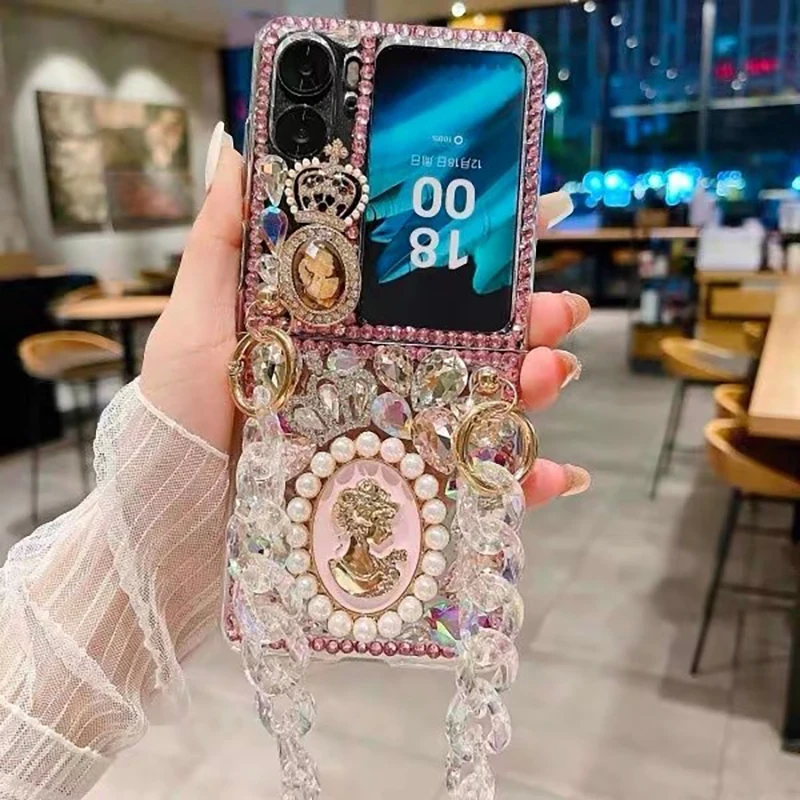 Luxury Diamond Rhinestone Case for Oppo Find N3 Flip / Oppo Find N2 Flip Cover & Bling Crystal Bracelet Chain
Luxury Diamond Rhinestone Case for Oppo Find N3 Flip / Oppo Find N2 Flip Cover & Bling Crystal Bracelet Chain