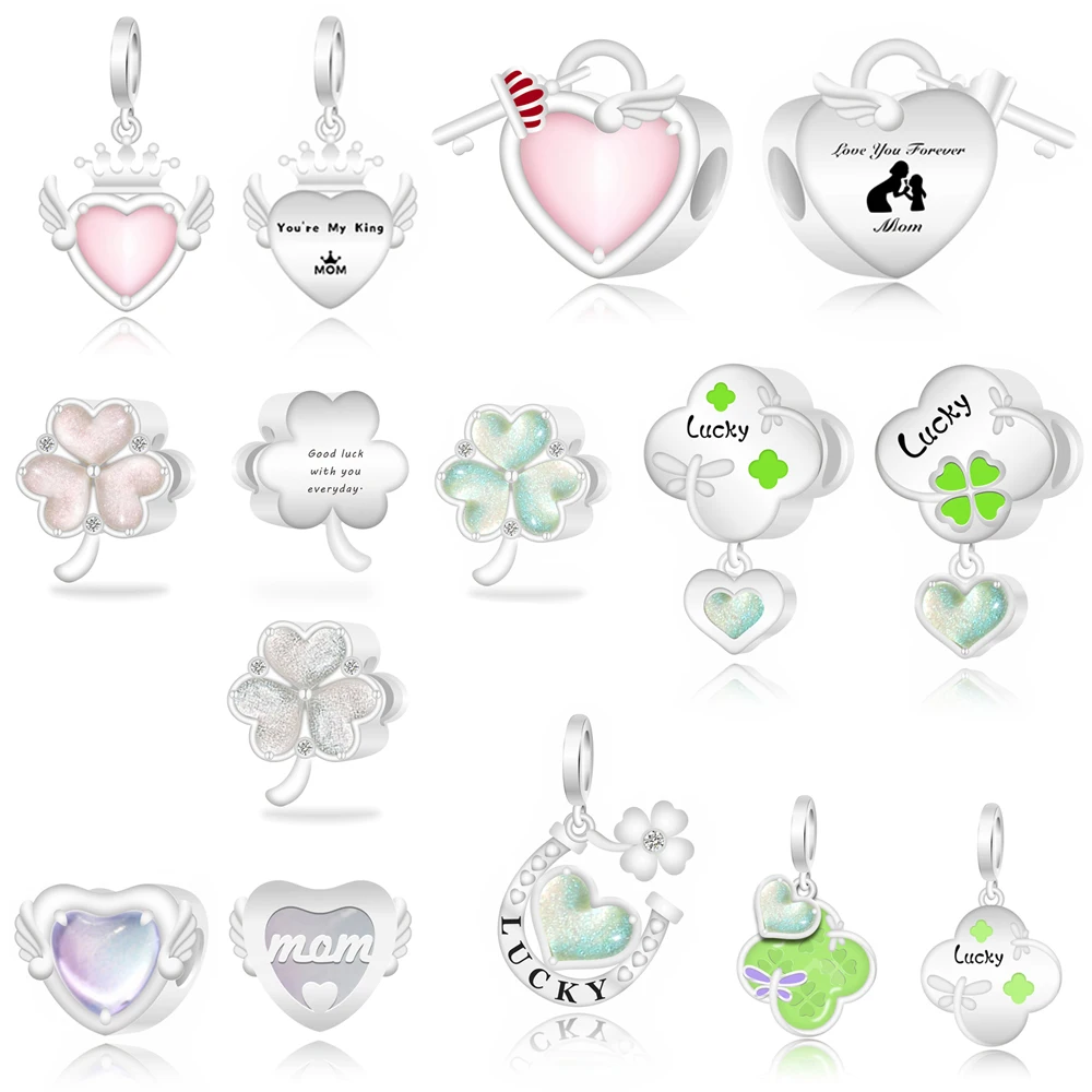 Simplicity New Arrivals 925 Sterling Silver Four Leaf Clover Heart Dangle Charm Fit Original Bracelet Jewelry Gifts For Mom
Simplicity New Arrivals 925 Sterling Silver Four Leaf Clover Heart Dangle Charm Fit Original Bracelet Jewelry Gifts For Mom