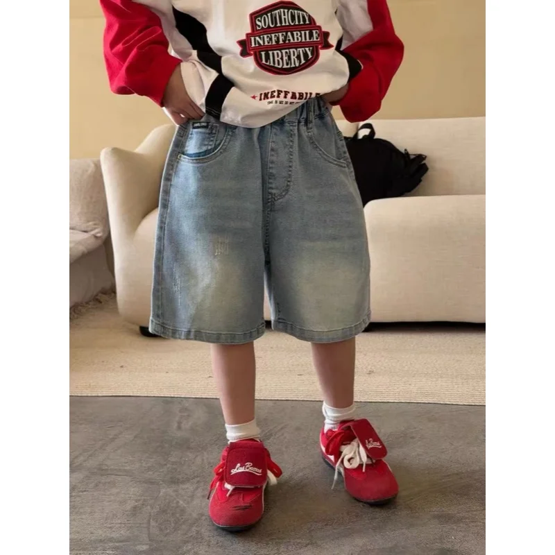 Children Clothes Boys Denim Shorts Summer 2026 New Korean Style Loose Casual All Matching Kids Simple Casual Denim Shorts
Children Clothes Boys Denim Shorts Summer 2026 New Korean Style Loose Casual All Matching Kids Simple Casual Denim Shorts